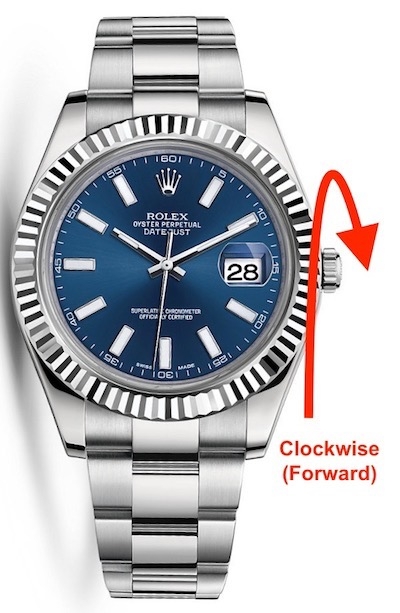 how to adjust time on rolex oyster perpetual datejust